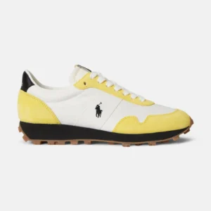 suede mesh sneaker baskets basses bech yellow/deckwash white