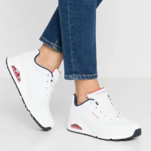 skechers baskets basses white/navy/red